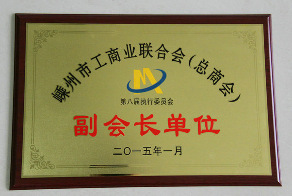 Vice president unit of Chenzhou City Federation of Industry and Commerce (General Chamber of Commerce) in 2015